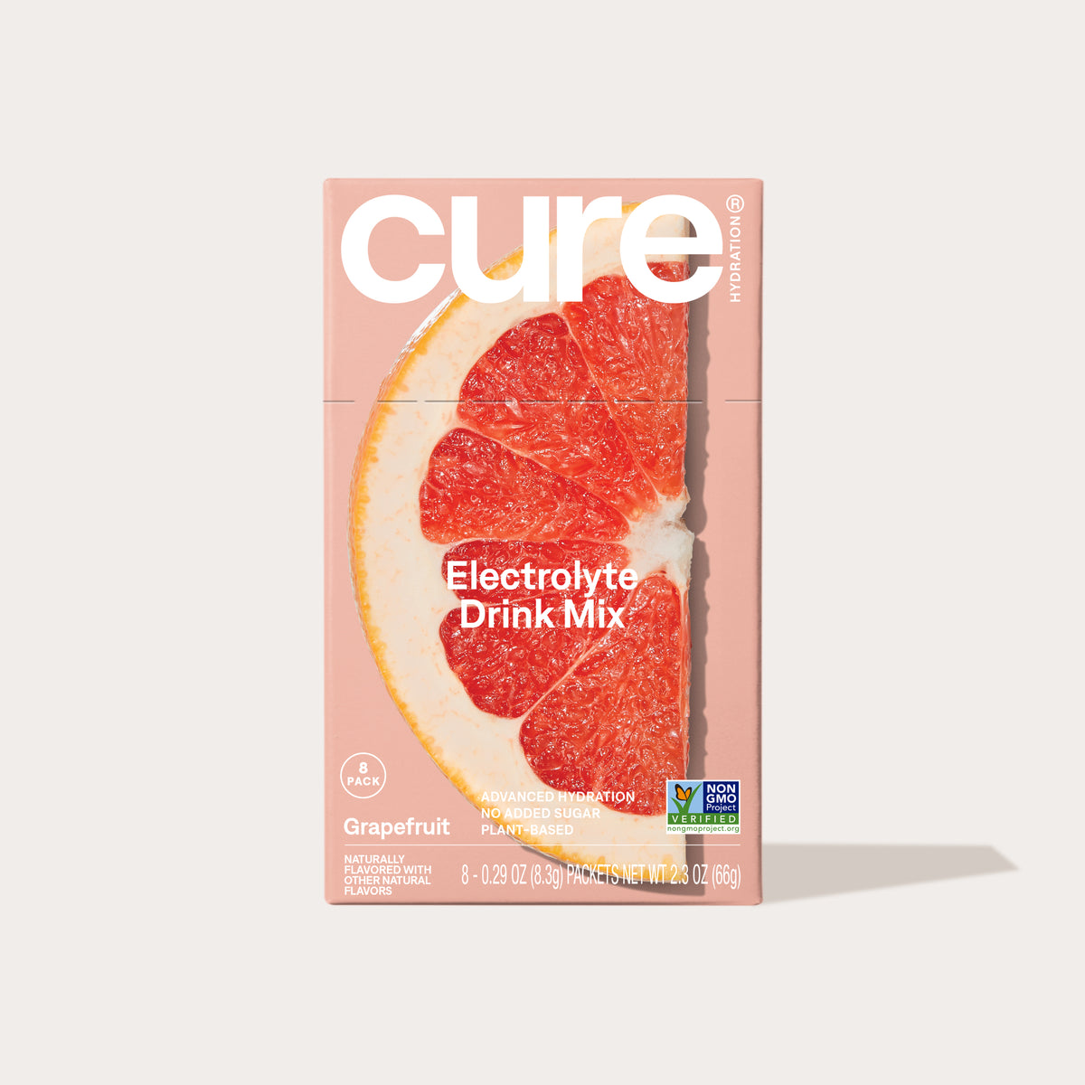 Cure Hydration Grapefruit Electrolyte Drink Mix, 8 pack, no added sugar, plant-based