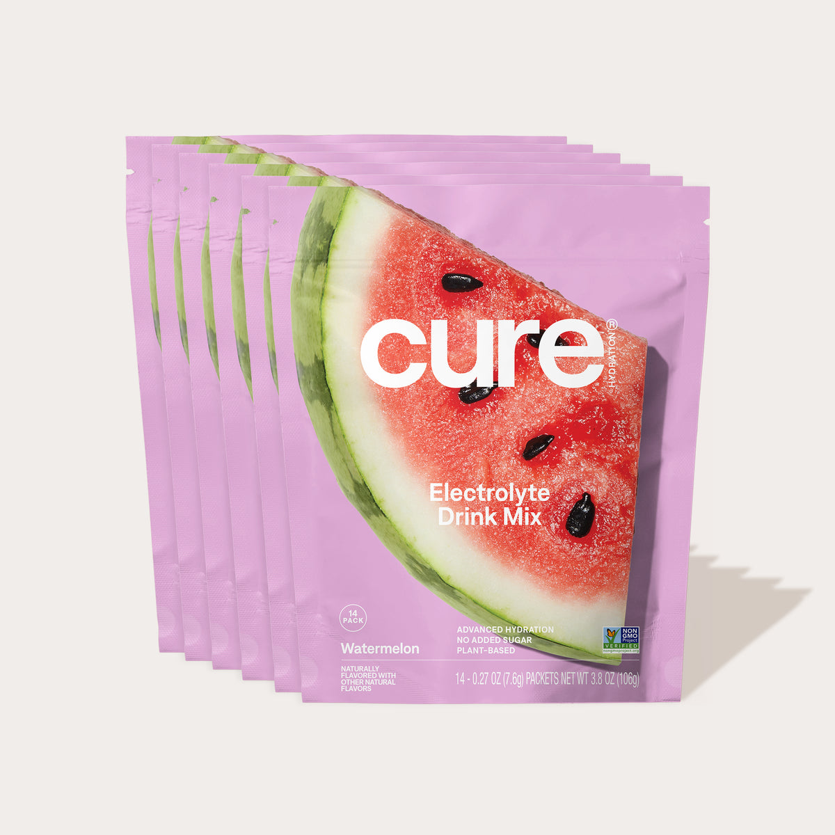 Cure Electrolyte Drink Mix Watermelon flavor 12 pack of 14 pouches