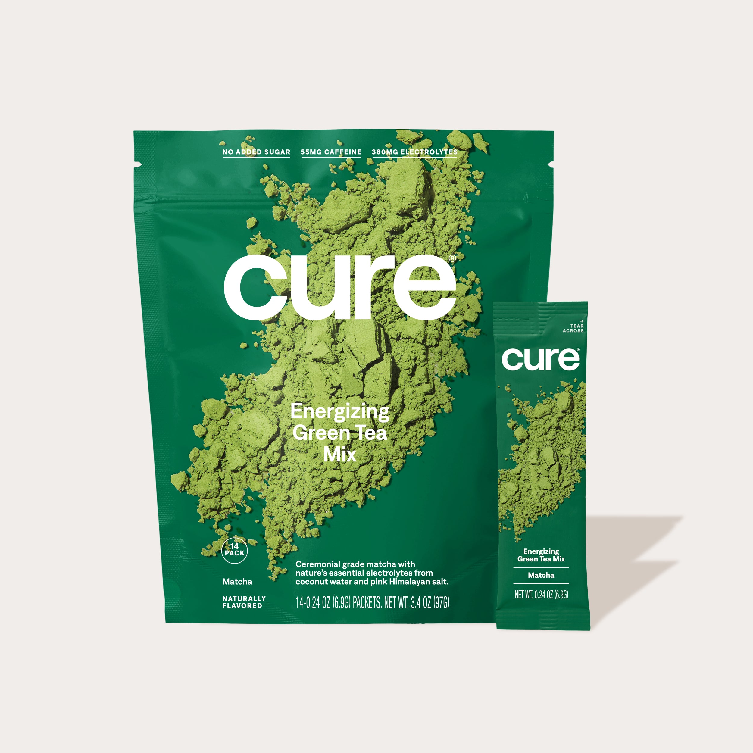 Cure Hydration Matcha, Energizing Green Tea Mix - 14 Packets