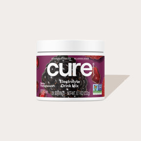 Cure Electrolyte Drink Mix Berry Pomegranate flavor container with 30 servings