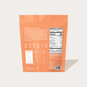 Back of Peach black tea electrolyte mix pack.