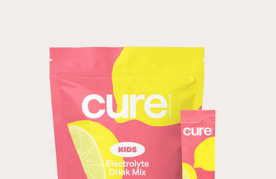 cure KIDS Electrolyte Drink Mix pouch and stick pack — Pink Lemonade flavor