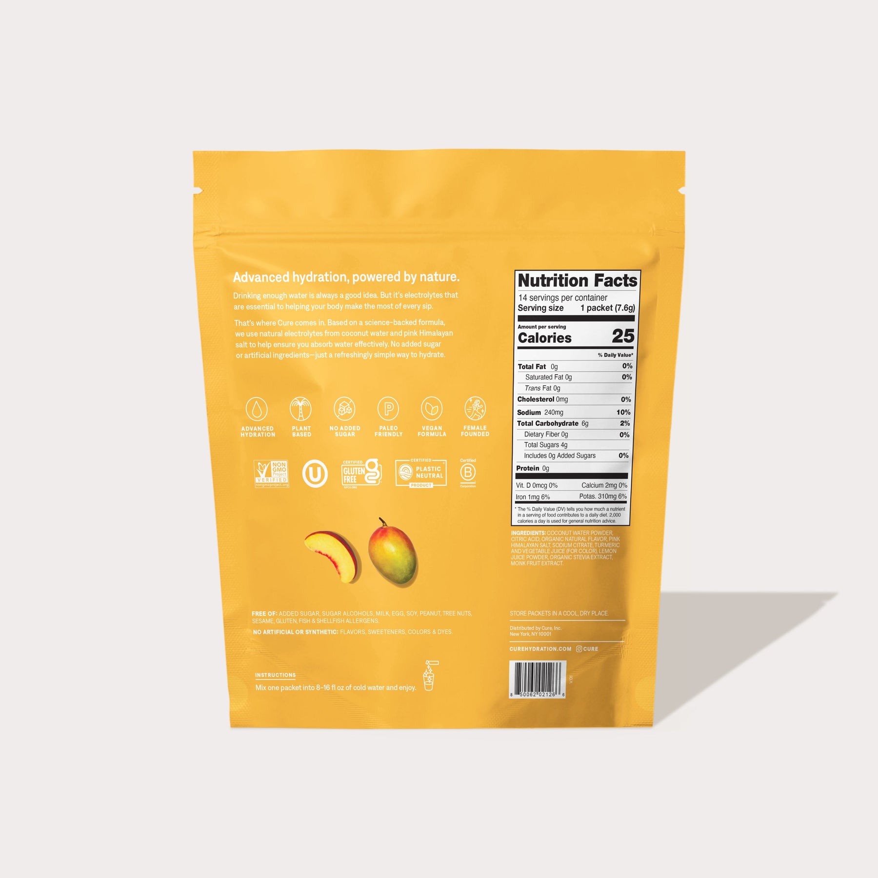 Nutricost BHB Salts Drink Mix – Peach Mango, 30 Servings, Keto Friendly Powder