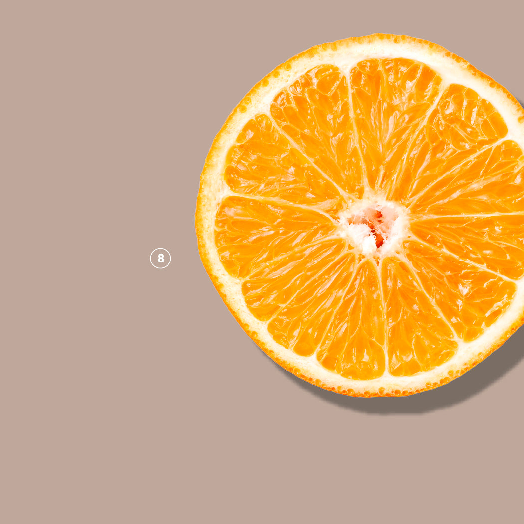 Half orange showing front view